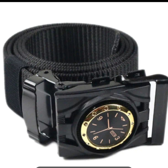 Black Belt with Gold Buckle - Picture 1 of 1